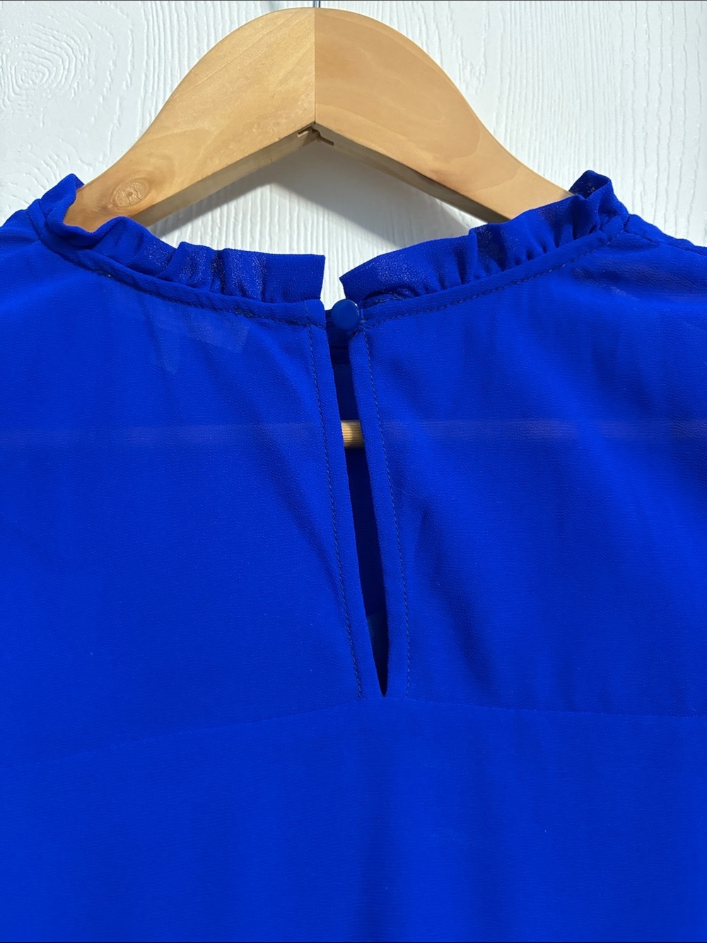 Monteau Royal Blue Ruffle Sleeve Blouse - Picture 8 of 8